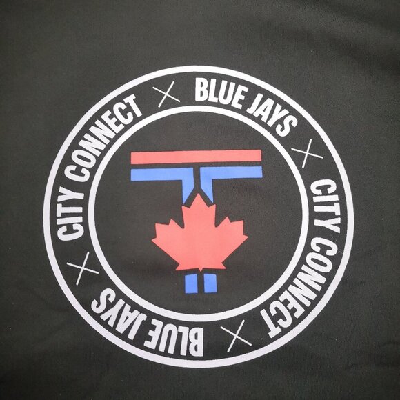 Blue Jays City Connect Unisex Size XL Short Sleeves Fleece Lined Black Hoodie - Picture 4 of 8